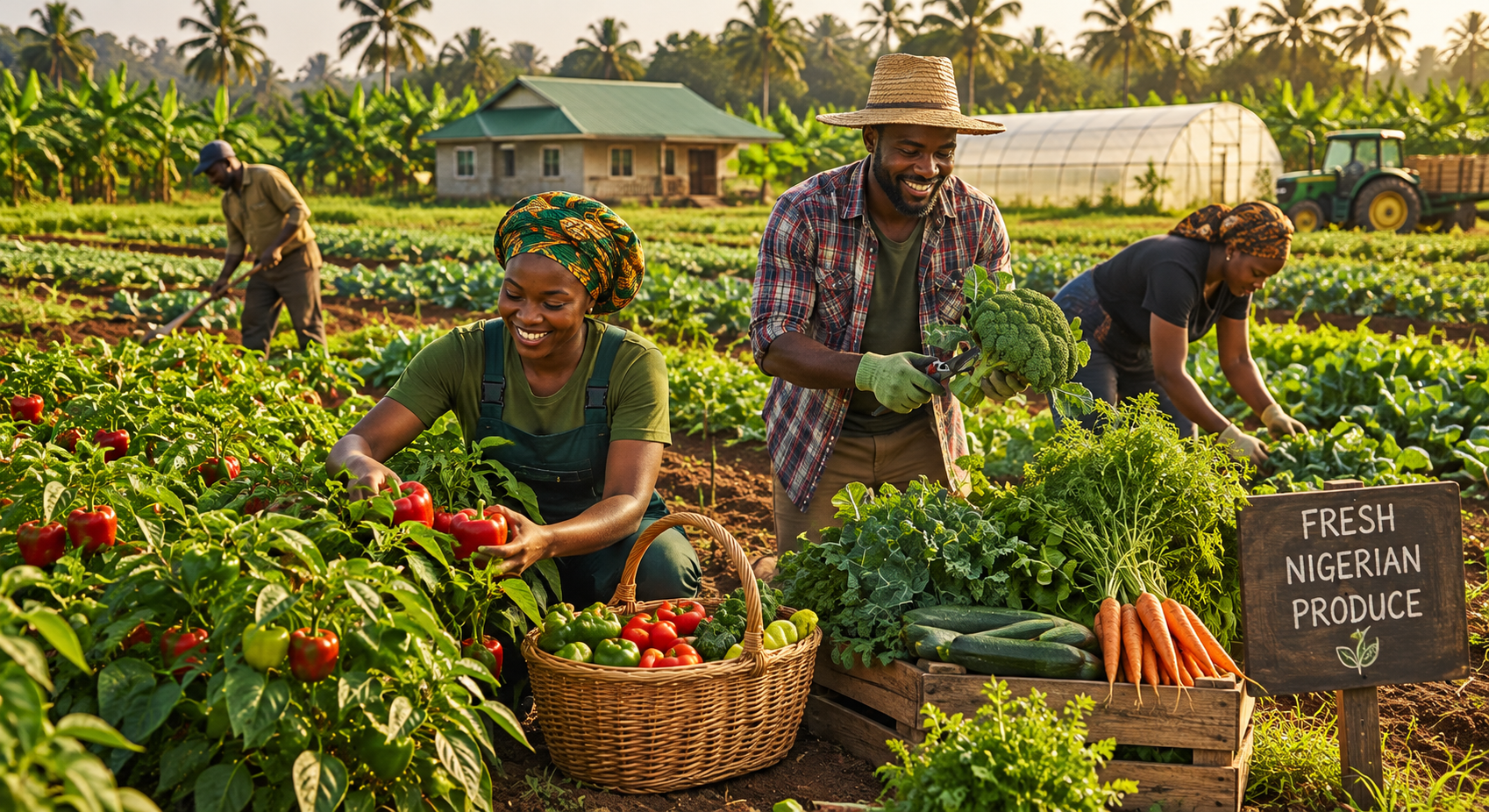 Agricultural farmland and fresh crops